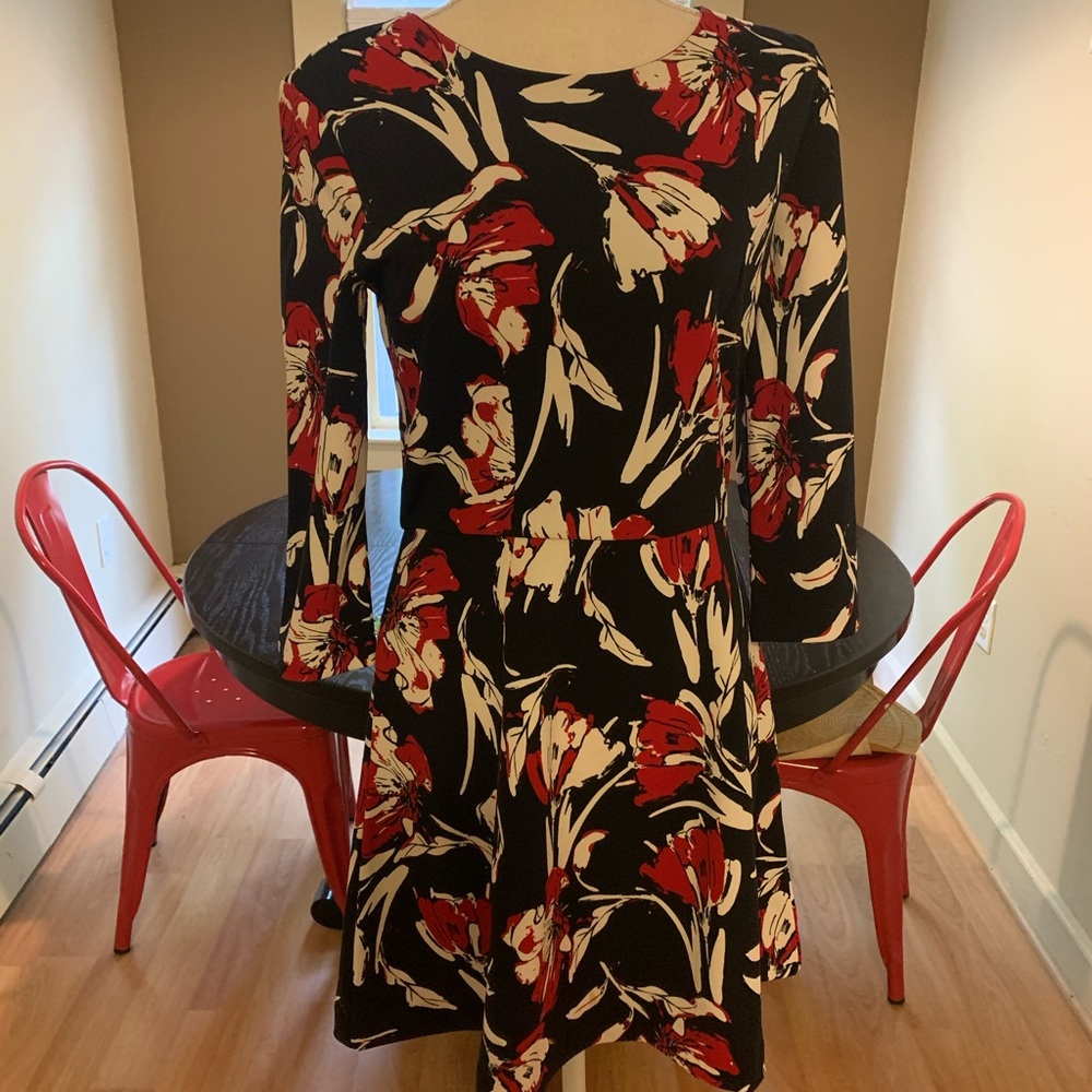 Banana Republic Floral Print Long Sleeve Mini